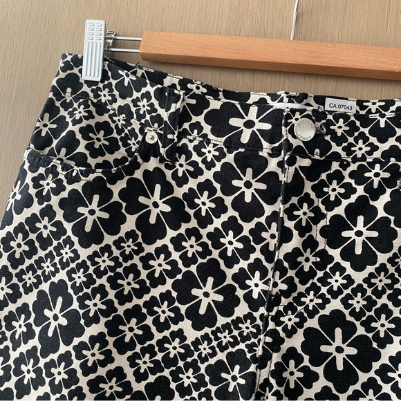 Vintage moschino jeans hippy florals low rise flare pant black white - Picture 6 of 11